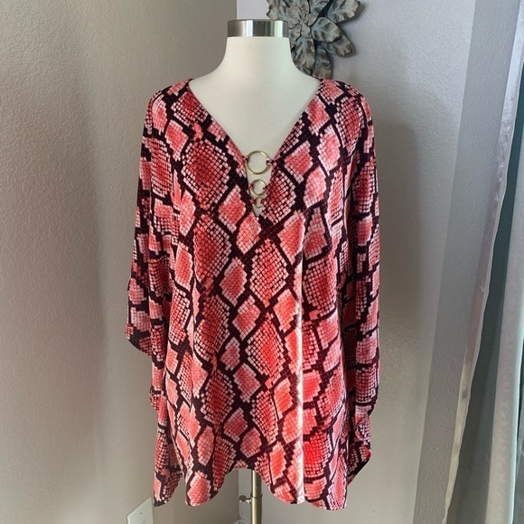 Michael Michael Kors Snake Print Poncho/Blouse - Picture 1 of 8